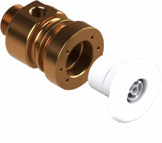 SISTEMA DI MASSAGGIO ACQUA | ARIA Ø 32 serie MEDIUM con BASE IN BRONZO MARINO