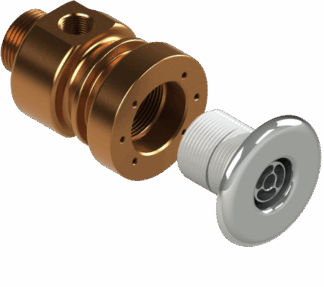 SISTEMA DI MASSAGGIO ACQUA | ARIA Ø 32 serie MEDIUM con BASE IN BRONZO MARINO